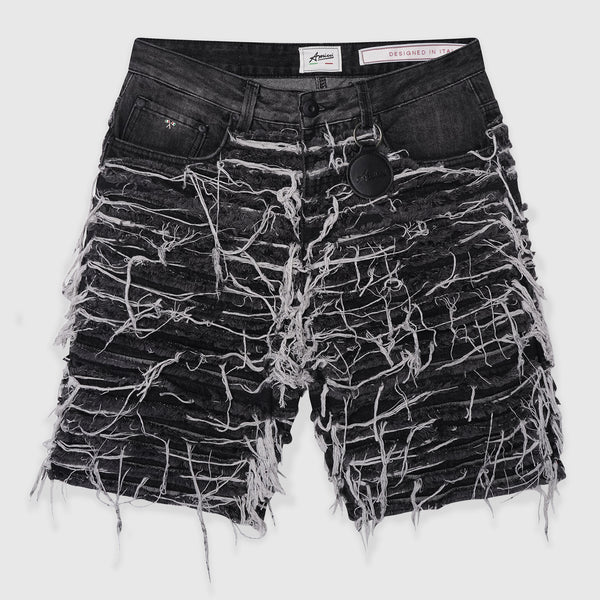 Sassari Frayed Black Denim Shorts – Amicci
