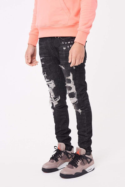 Amicci Cremano Black - Premium Ripped Distressed Denim Jeans